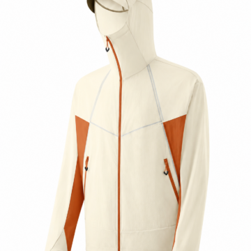 Off-White and Rust Orange Hooded Windbreaker