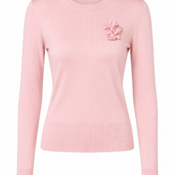 Light Pink Slim Fit Crew Neck Sweater
